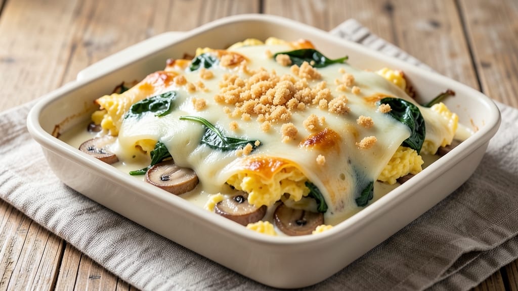 Spinach Cheese Egg Bake Recipe: Golden Crust, Melty Cheese Layers