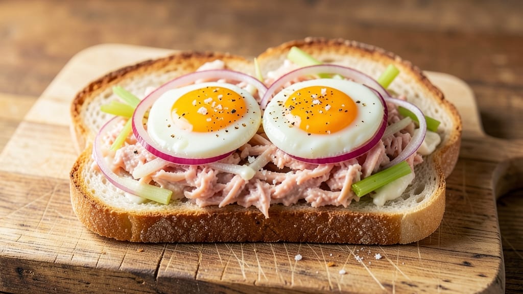 Simple Tuna Sandwich Recipe With Mayo and Egg: Crunchy Celery and Fluffy Yolk Magic