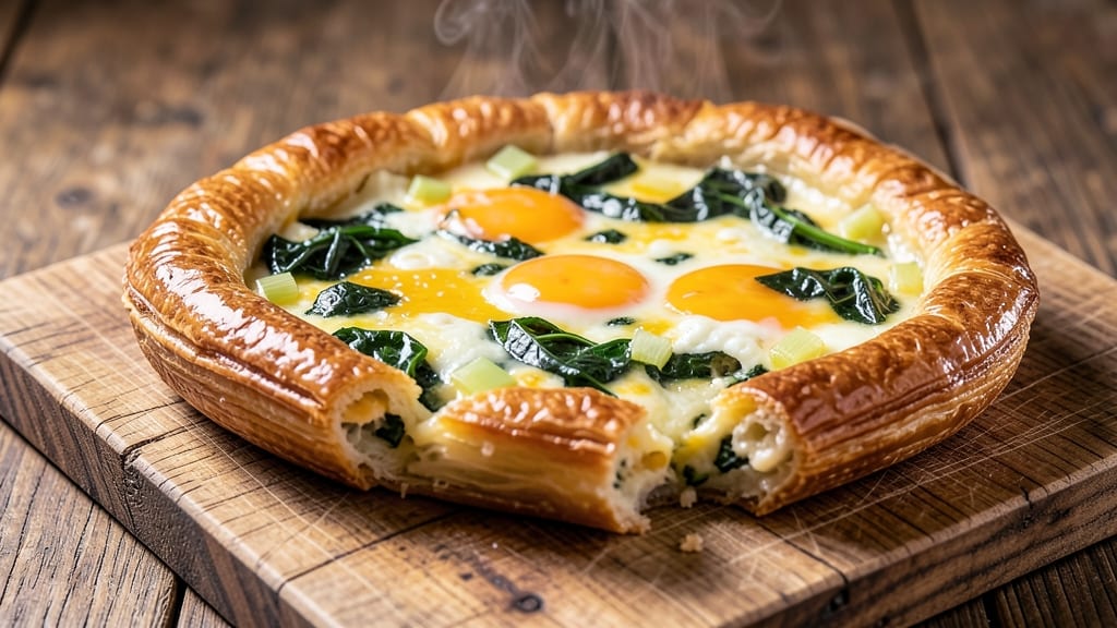 Spinach and Egg Pies Recipe: Celery Crown Crunch Over Silky Yolk Luxe