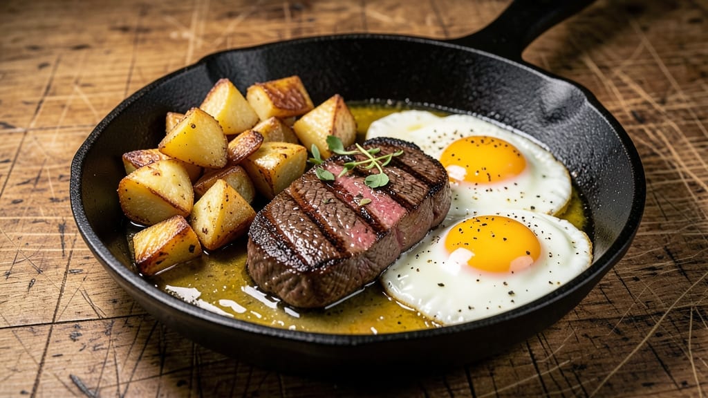 Steak Eggs And Potatoes Recipe: Hearty Breakfast Steakhouse Meets Comfort Plate