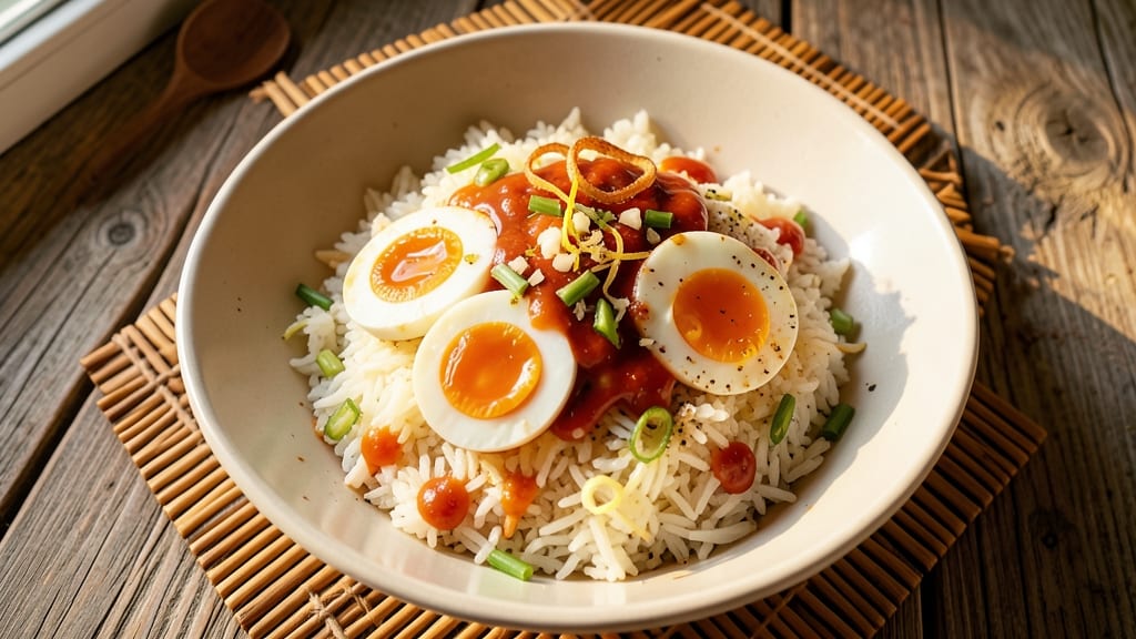 Thai Egg Rice Recipe: Fragrant Jasmine Rice With Silky Poached Eggs