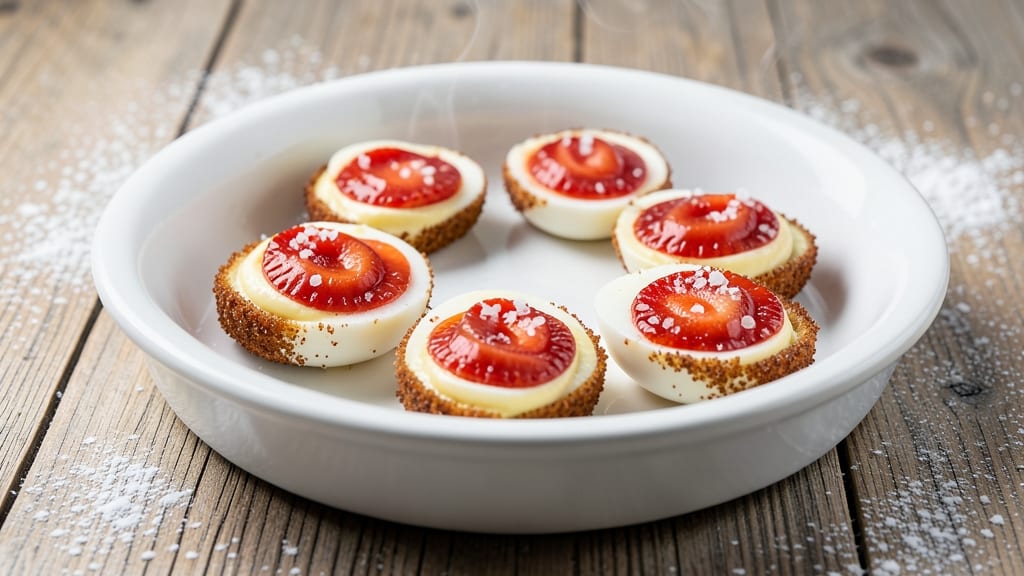 Sweetie Pies Deviled Eggs Recipe: Purple Swirl Surprise With Crispy Celery Crowns
