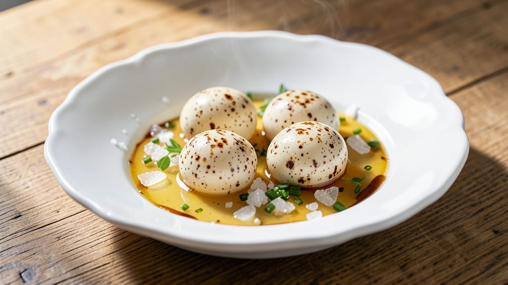 Speckled Eggs Recipe: Herbed Butter Poached with Perfectly Set Whites