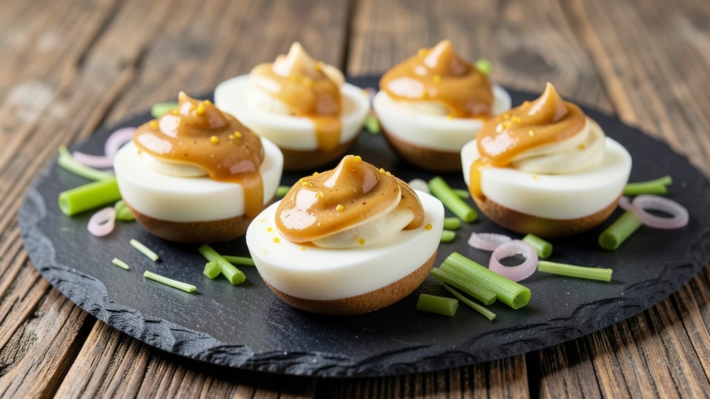 Chop House Deviled Eggs Recipe: Bold Celery-Pickled Crunch Over Creamy Yolk