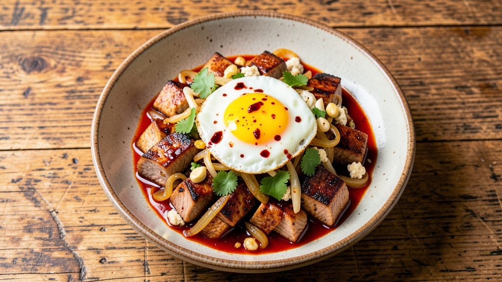 Tuna Sisig Recipe With Egg: Sizzling Crispy Top and Runny Yolk Luxe