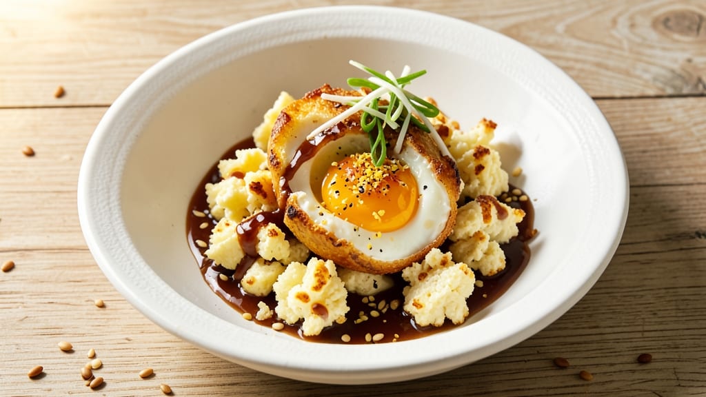 Vegan Tofu Egg Recipe: Crispy Celery Crowns Over Silky Plant-Based Yolk