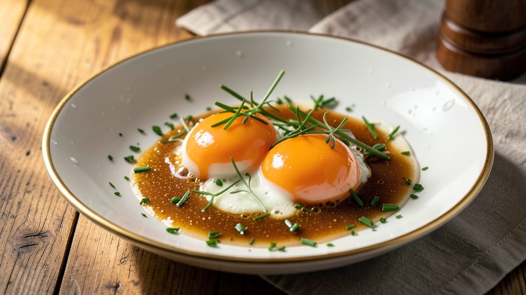 Two Egg Yolks Recipe: Velvety Poached Yolk Clouds With Herbed Butter Glaze