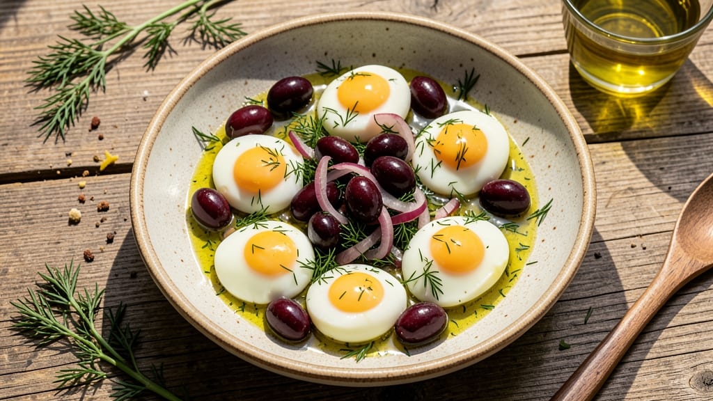 Traditional Egg and Olive Salad Recipe: Mediterranean Crunch With Herbed Yolk Brilliance