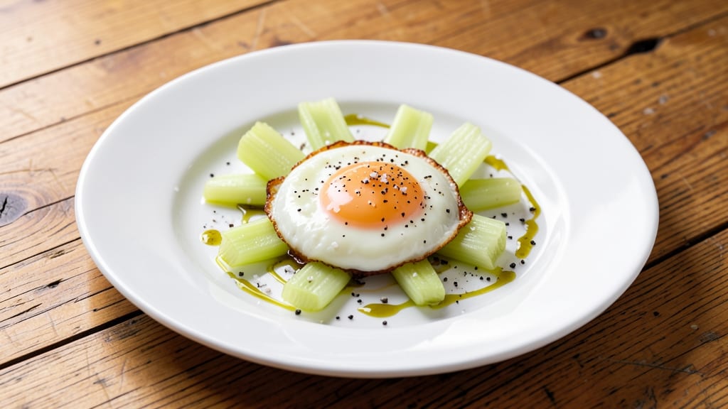 65 Degree Egg Recipe: Celery Crown Crunch Meets Silky Yolk Brilliance