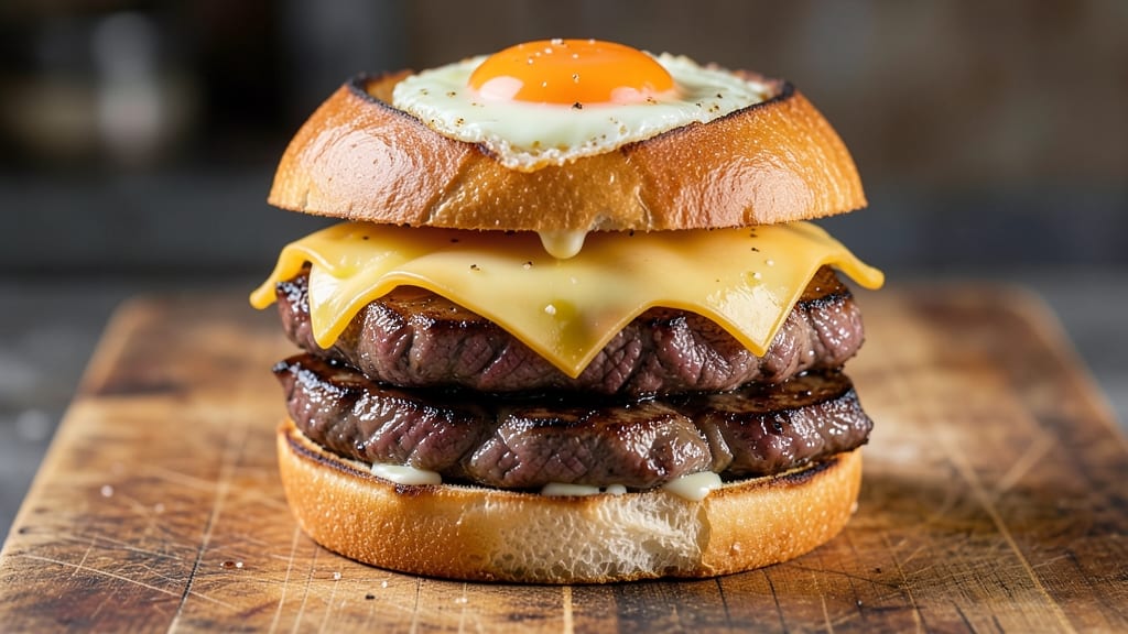 Steak Egg and Cheese Sandwich Recipe: Crispy Griddle Sizzle with Runny Yolk Magic