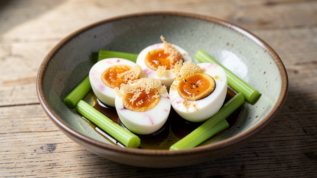 6-Month-Old Eggs Recipe: Celery Crown Crunch Meets Silky Yolk Brilliance