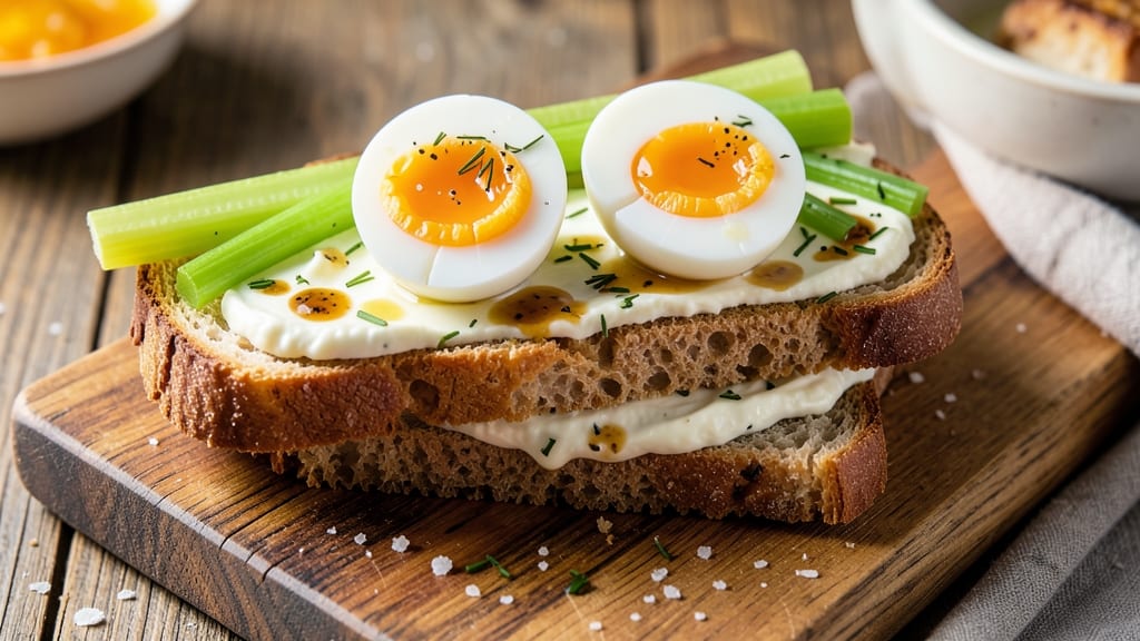 Soft-Boiled Egg Sandwich Recipe: Crispy Celery Crowns Meet Silky Yolk Bliss