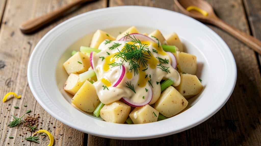 Traditional Potato Salad Recipe No Egg: Vegan Creaminess With Crisp Celery Crowns
