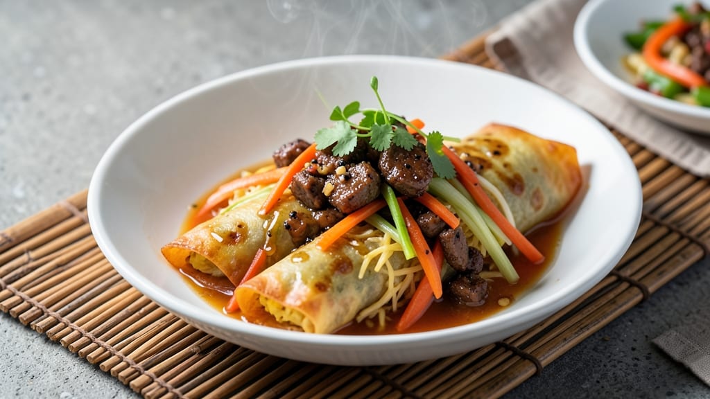 Vietnamese Egg Roll Recipe With Taro: Crispy Celery Crowns Over Earthy Taro Filling