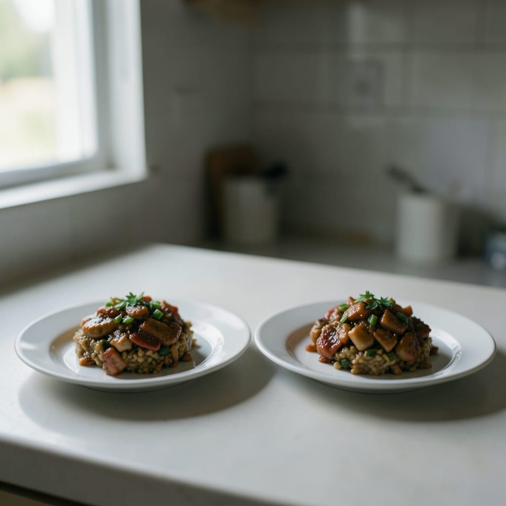 Two versions of the same dish, side by side