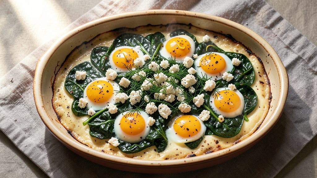 Spinach Feta Egg Bake Recipe: Crispy Top, Gooey Cheese Heaven