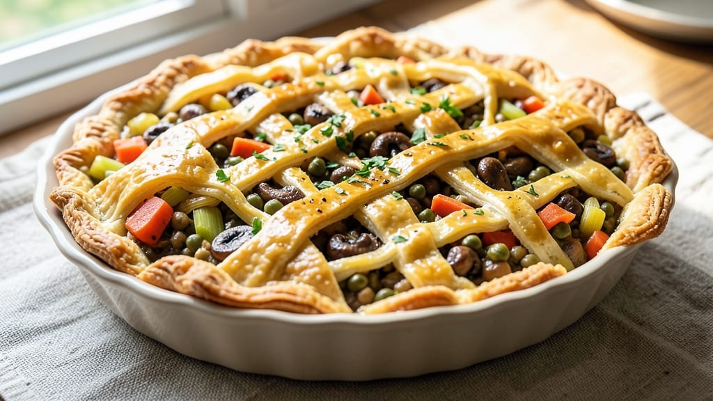 Vegan Veggie Pot Pie Recipe: Flaky Crust Hugs Hearty Mushroom Filling