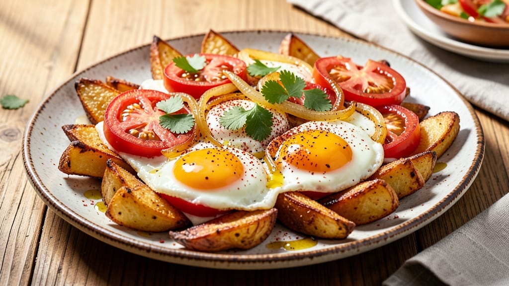 Tomato Egg Fry Recipe: Spiced Potato Crisp With Runny Yolk Magic