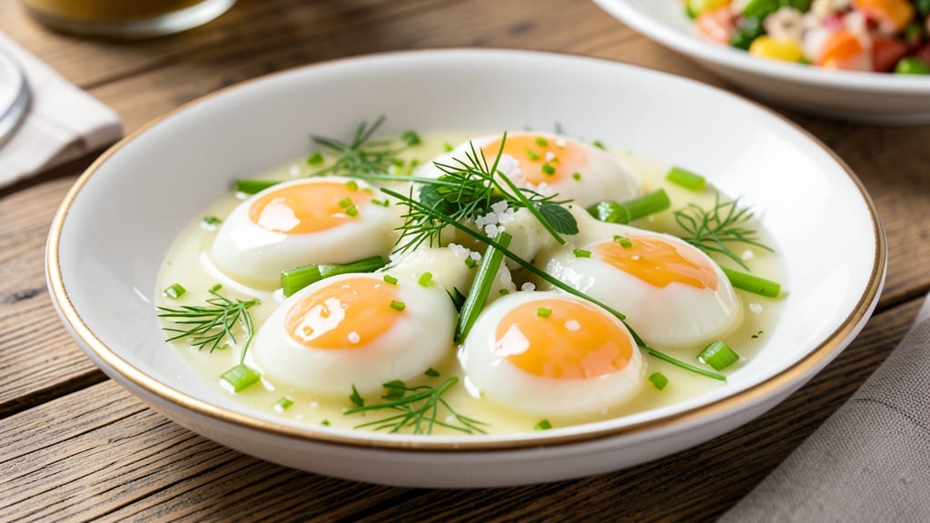 Traditional Russian Eggs Recipe: Savory Celery Crowns Over Soft-Boiled Yolk Delight