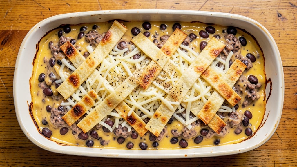 Southwest Egg Casserole Recipe: Smoky Black Bean and Cheese Bake With Crispy Tortilla Topping