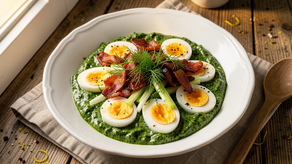 Spinach Bacon Egg Salad Dressing Recipe: Creamy Herb-Packed Dip With Crispy Celery Bites