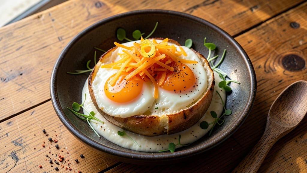 Twice Baked Potato with Egg Recipe: Golden Crust and Creamy Yolk Harmony