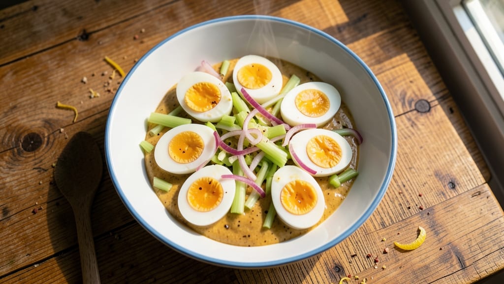 Southern Style Egg Salad Recipe: Crispy Celery Bites and Creamy Yolk Magic