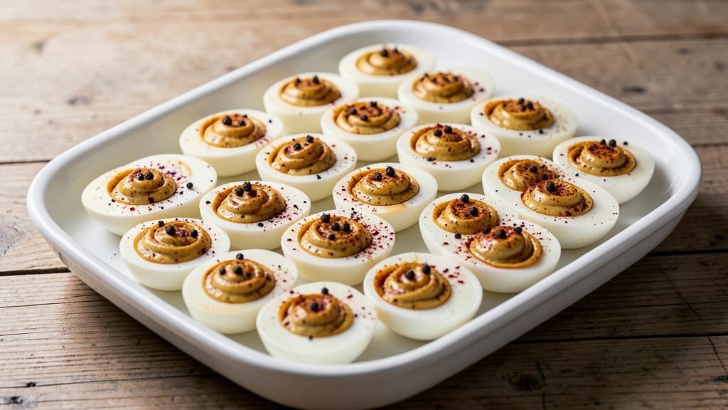 48 Deviled Eggs Recipe: Crispy Celery Crowns Over Velvety Yolk Bites