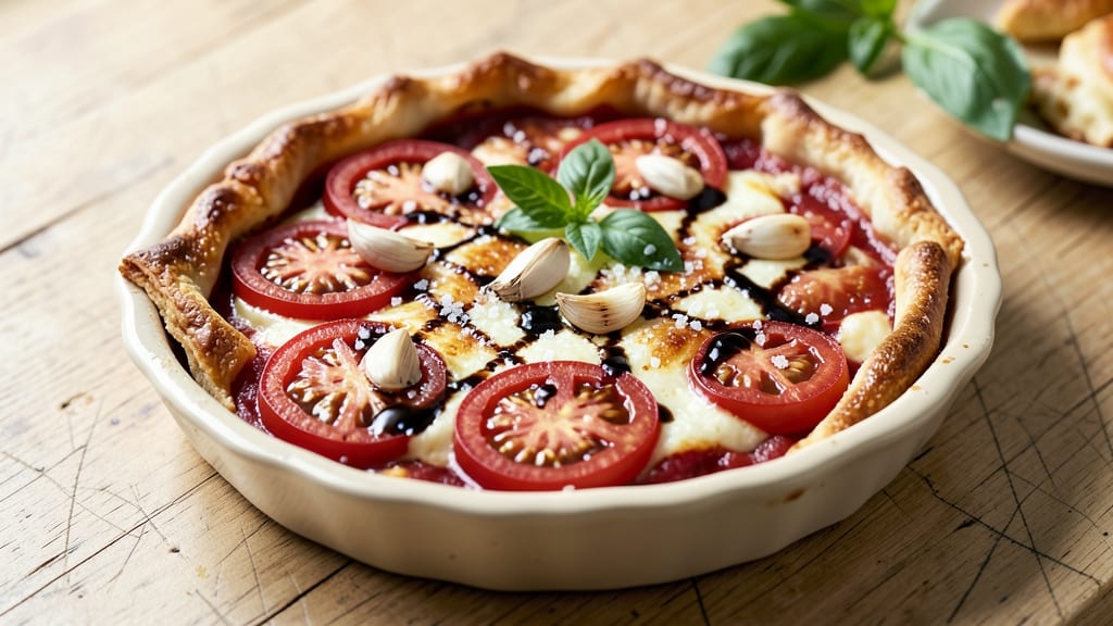Tomato Pie With Eggs Recipe: Savory Tart Crust with Silky Yolk Center