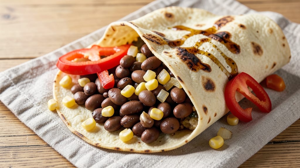 Veggie Burrito Recipe With Black Beans: Crunchy Tortilla Wraps Packed With Protein